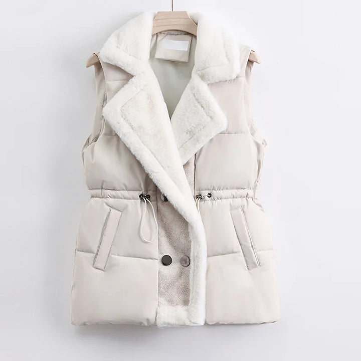 ARIA | Fur Trim Drawstring Puffer Vest