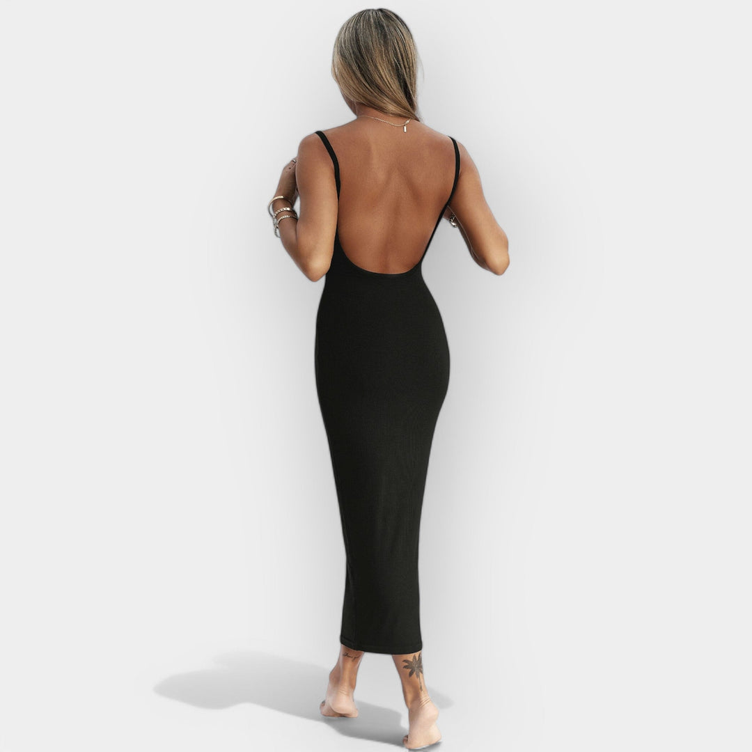 Midi Dress with Open Back