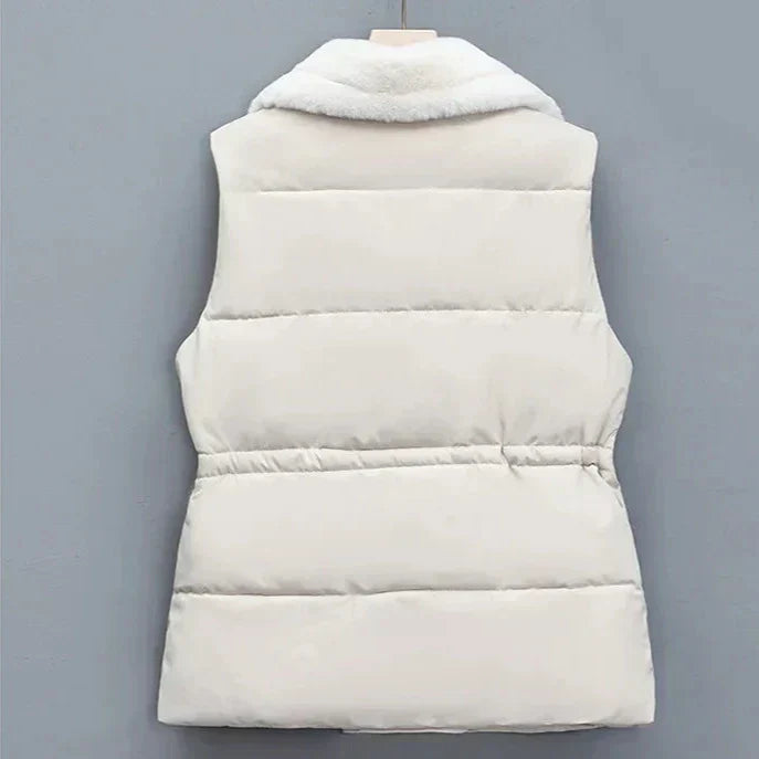 ARIA | Fur Trim Drawstring Puffer Vest