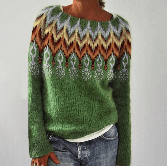 SILVIA™ Retro Sweater in Green